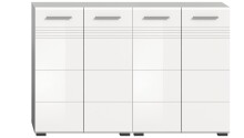 Badezimmer-Set >Copa< in Hellgrau / Weiß Hochglanz - 120x80x32cm (BxHxT)