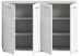 Badezimmer-Set >Copa< in Hellgrau / Weiß Hochglanz - 120x80x32cm (BxHxT)