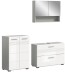 Badezimmer-Set >Copa< in Hellgrau / Weiß Hochglanz - 155x190x32cm (BxHxT)