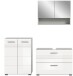 Badezimmer-Set >Copa< in Hellgrau / Weiß Hochglanz - 155x190x32cm (BxHxT)