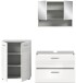 Badezimmer-Set >Copa< in Hellgrau / Weiß Hochglanz - 155x190x32cm (BxHxT)