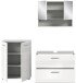 Badezimmer-Set >Copa< in Hellgrau / Weiß Hochglanz - 155x190x32cm (BxHxT)