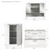 Badezimmer-Set >Copa< in Hellgrau / Weiß Hochglanz - 155x190x32cm (BxHxT)