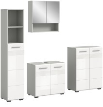 Badezimmer-Set >Copa< in Hellgrau / Weiß...