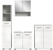 Badezimmer-Set >Copa< in Hellgrau / Weiß Hochglanz - 155x190x32cm (BxHxT)