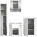 Badezimmer-Set >Copa< in Hellgrau / Weiß Hochglanz - 155x190x32cm (BxHxT)