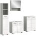 Badezimmer-Set >Copa< in Hellgrau / Weiß Hochglanz - 155x190x32cm (BxHxT)