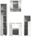 Badezimmer-Set >Copa< in Hellgrau / Weiß Hochglanz - 150x190x32cm (BxHxT)