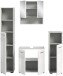 Badezimmer-Set >Copa< in Hellgrau / Weiß Hochglanz - 150x190x32cm (BxHxT)