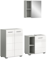 Badezimmer-Set >Copa< in Hellgrau / Weiß...