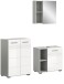 Badezimmer-Set >Copa< in Hellgrau / Weiß Hochglanz - 135x190x32cm (BxHxT)