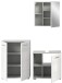 Badezimmer-Set >Copa< in Hellgrau / Weiß Hochglanz - 135x190x32cm (BxHxT)