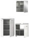 Badezimmer-Set >Copa< in Hellgrau / Weiß Hochglanz - 135x190x32cm (BxHxT)
