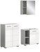 Badezimmer-Set >Copa< in Hellgrau / Weiß Hochglanz - 135x190x32cm (BxHxT)