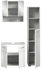 Badezimmer-Set >Copa< in Hellgrau / Weiß Hochglanz - 105x190x32cm (BxHxT)