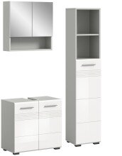 Badezimmer-Set >Copa< in Hellgrau / Weiß...