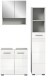 Badezimmer-Set >Copa< in Hellgrau / Weiß Hochglanz - 105x190x32cm (BxHxT)