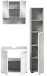 Badezimmer-Set >Copa< in Hellgrau / Weiß Hochglanz - 105x190x32cm (BxHxT)