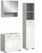 Badezimmer-Set >Copa< in Hellgrau / Weiß Hochglanz - 105x190x32cm (BxHxT)