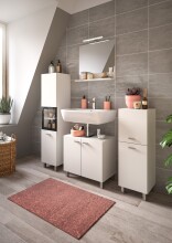 Hochschrank >Boston< in Weiß - 30x125x29cm (BxHxT)