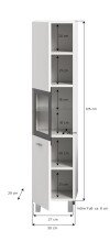 Hochschrank >Boston< in Weiß - 30x125x29cm (BxHxT)