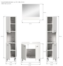 Badezimmer-Set >Boston< in Weiß - 137x186x33cm (BxHxT)
