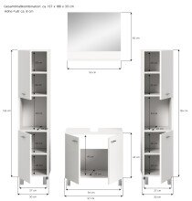 Badezimmer-Set >Boston< in Weiß - 137x186x33cm (BxHxT)