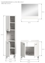 Badezimmer-Set >Boston< in Weiß - 102x186x33cm (BxHxT)