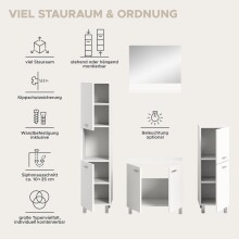 Badezimmer-Set >Boston< in Weiß - 137x186x33cm (BxHxT)