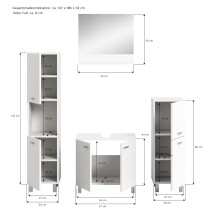 Badezimmer-Set >Boston< in Weiß - 137x186x33cm (BxHxT)
