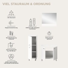 Badezimmer-Set >Boston< in Weiß - 102x186x33cm (BxHxT)