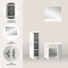 Badezimmer-Set >Boston< in Weiß - 102x186x33cm (BxHxT)