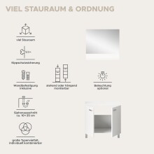 Badezimmer-Set >Boston< in Weiß - 57x186x33cm (BxHxT)