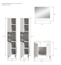 Badezimmer-Set >Boston< in Weiß - 137x186x33cm (BxHxT)