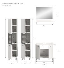 Badezimmer-Set >Boston< in Weiß - 137x186x33cm (BxHxT)