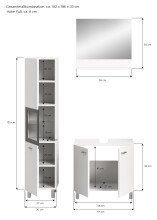 Badezimmer-Set >Boston< in Weiß - 102x186x33cm (BxHxT)
