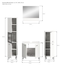 Badezimmer-Set >Boston< in Weiß - 137x186x33cm (BxHxT)