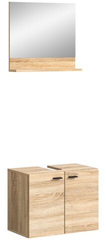 Waschbeckenunterschrank >Boston< in Eiche Sonoma - 57x44x33cm (BxHxT)