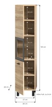 Hochschrank >Boston< in Eiche Sonoma - 30x125x29cm (BxHxT)