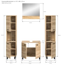 Badezimmer-Set >Boston< in Eiche Sonoma - 137x186x33cm (BxHxT)