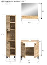 Badezimmer-Set >Boston< in Eiche Sonoma - 102x186x33cm (BxHxT)