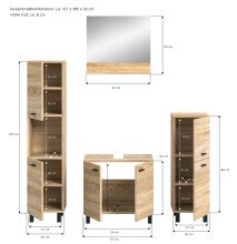 Badezimmer-Set >Boston< in Eiche Sonoma - 137x186x33cm (BxHxT)