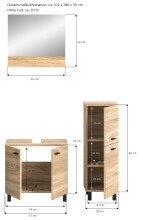 Badezimmer-Set >Boston< in Eiche Sonoma - 102x186x33cm (BxHxT)