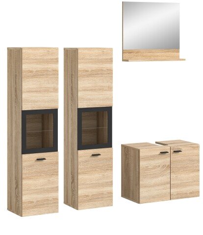 Badezimmer-Set >Boston< in Eiche Sonoma - 137x186x33cm (BxHxT)