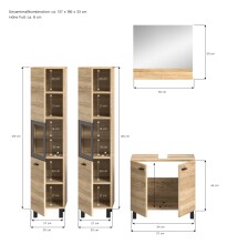 Badezimmer-Set >Boston< in Eiche Sonoma - 137x186x33cm (BxHxT)