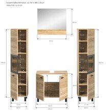 Badezimmer-Set >Boston< in Eiche Sonoma - 137x186x33cm (BxHxT)