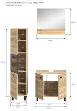 Badezimmer-Set >Boston< in Eiche Sonoma - 102x186x33cm (BxHxT)