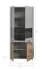 Vitrine >Celino< in Hellgrau - 85x195x37cm (BxHxT)