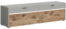 Lowboard >Celino< in Hellgrau - 185x51x43cm (BxHxT)