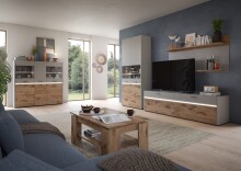 Wandboard >Celino< in Hellgrau - 140x70x22cm (BxHxT)